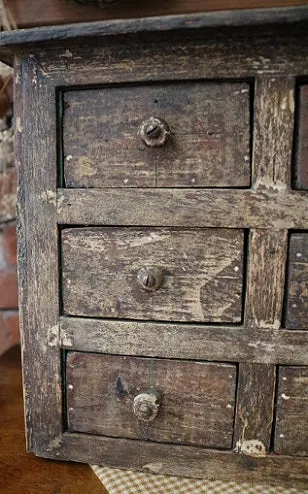 Apothecary Nine Drawer Box Apple Green Paint Storage Cabinet