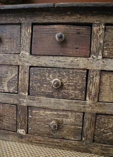 Apothecary Nine Drawer Box Apple Green Paint Storage Cabinet