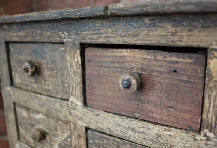 Apothecary Nine Drawer Box Apple Green Paint Storage Cabinet
