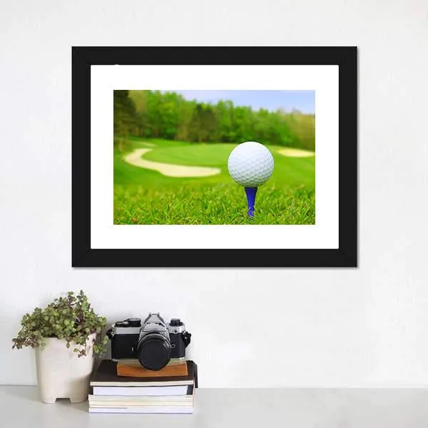 Golf Ball On Course Canvas Wall Art