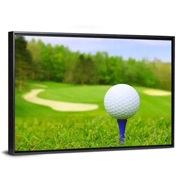 Golf Ball On Course Canvas Wall Art
