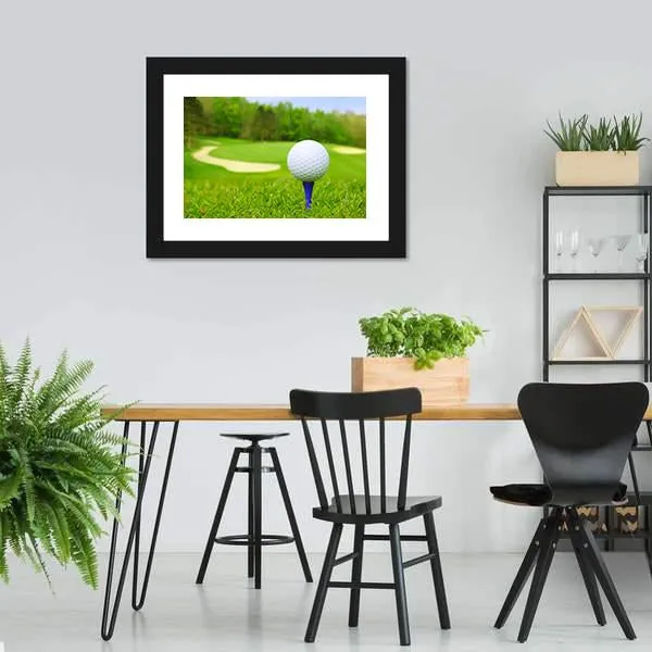 Golf Ball On Course Canvas Wall Art