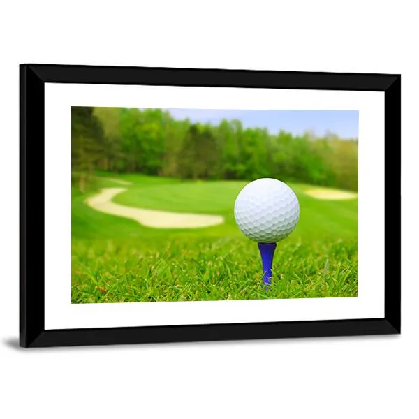 Golf Ball On Course Canvas Wall Art