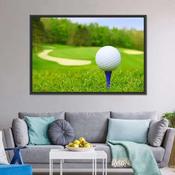 Golf Ball On Course Canvas Wall Art