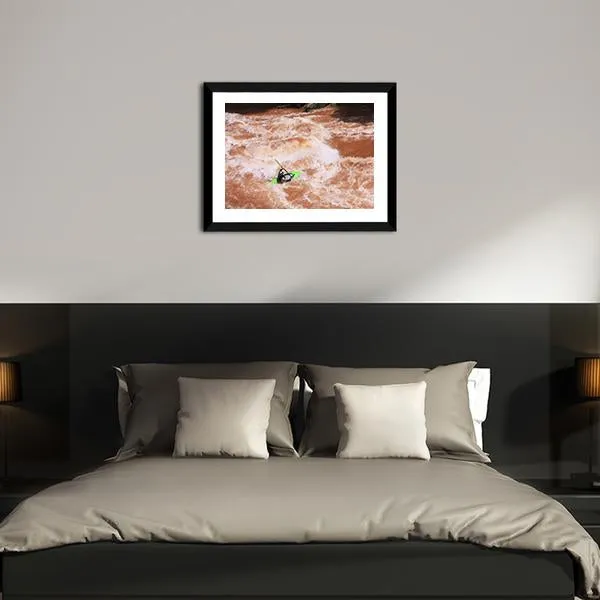 Kayak In River Canvas Wall Art